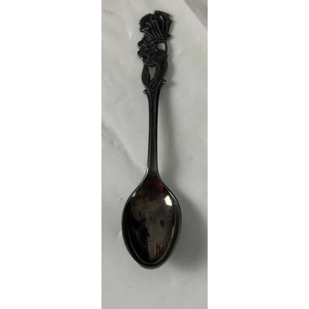 Vintage TH Marthinsen Wild Flower E.P.N.S 12 Norway Spoon RARE